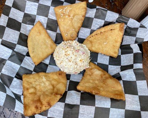 Asiago crab dip with tortillas