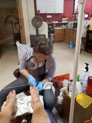 Safety first pedicure.