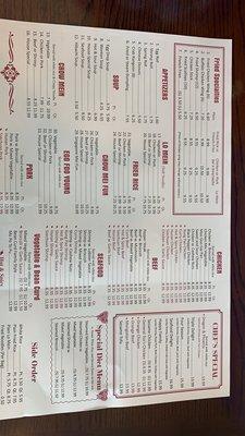 new menu