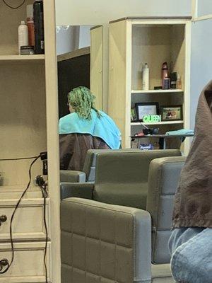 Green hair!