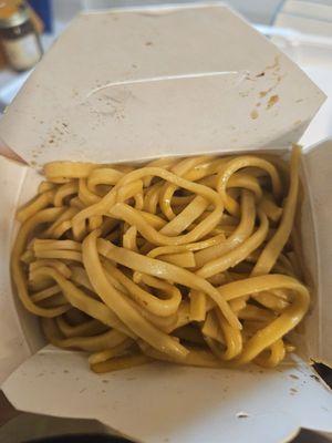 Very gummy and bland lo mein.