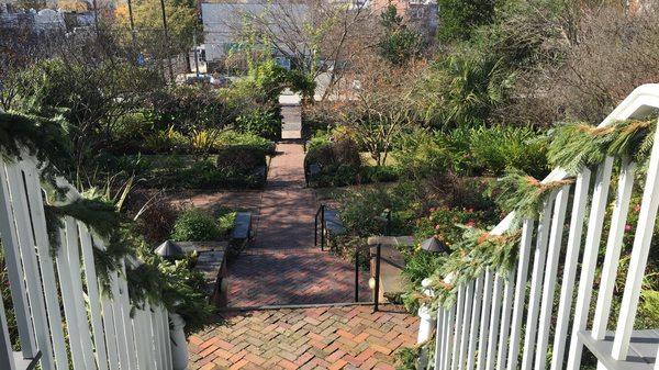 Garden area in front of the building