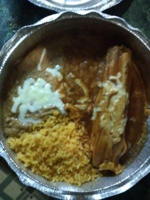 Tamale with rice and beans