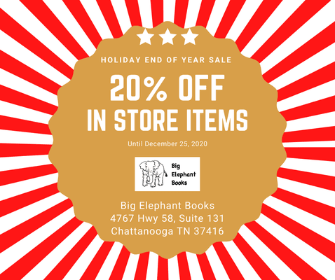 Come shop our end of the year sale. All items are 20% off!