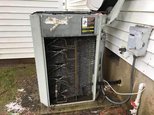 Air Conditioning coil cleaned, heading indoors to clean air handler next.