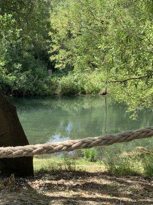 Relaxing by the creek.