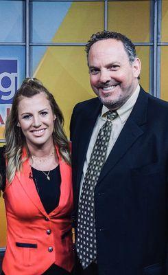 Dave Necker & Abby Rock (Director of Marketing) making a local TV appearance