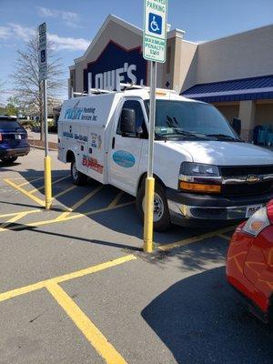 Illegally parked at Lowes for over an hour. Plenty of parking everywhere else. I called and they didn't care.  They told me to call Lowes.