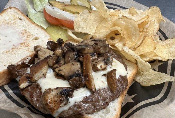 Mushroom Swiss burger