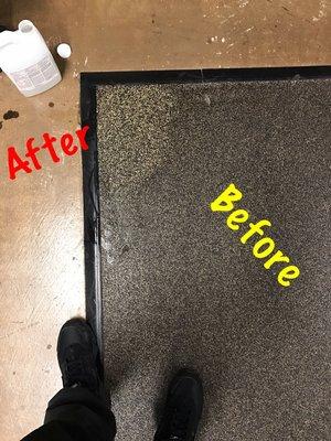 Floor scrubbing at a gym