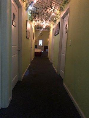 Hallway to the private rooms.