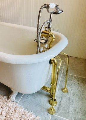 Master suite Brass tub faucet installed beautifully...