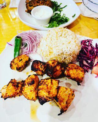 This is a chicken shish kebab.