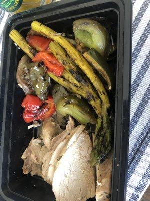 Pork tenderloin and grilled veggies healthy lunch special