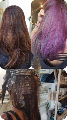 From Brown to Purple! Hair By Samantha Jean