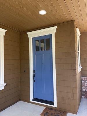 Beautiful blue color on front door