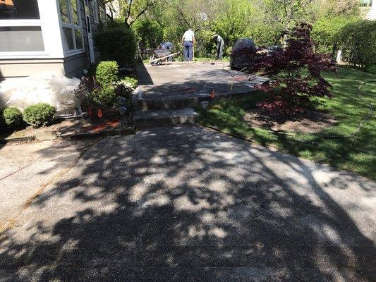 Old concrete patio