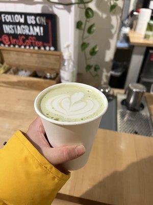 Soy matcha latte