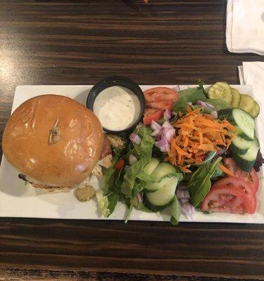 The Savage Sandwich with a side garden salad