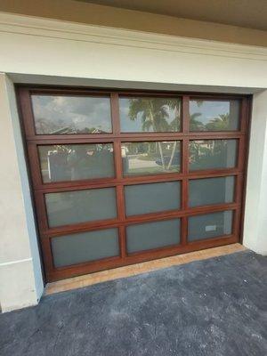 ES Glass Garage Door.  Simulated wood