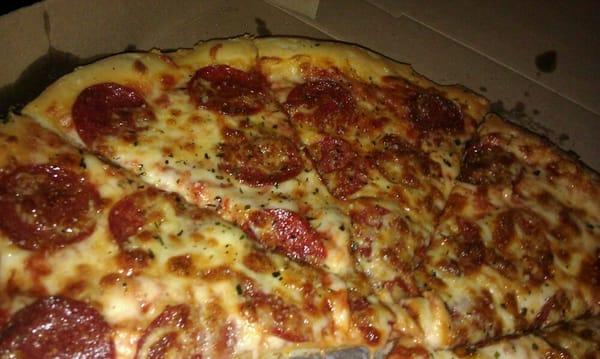 Cheesey pepperoni pizza with garlic crust YUM #BestThingIAteCbus