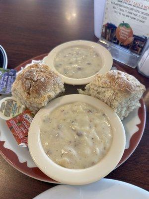 Side of biscuits and gravy.