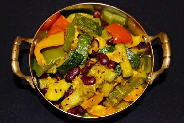 Zucchini with Kidney Beans