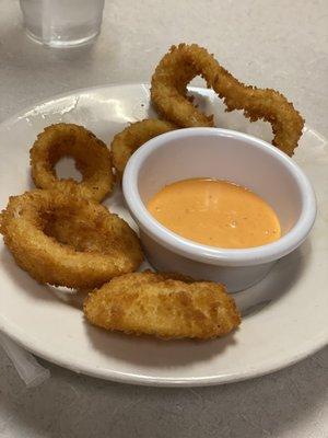 Onion ring appetizer.