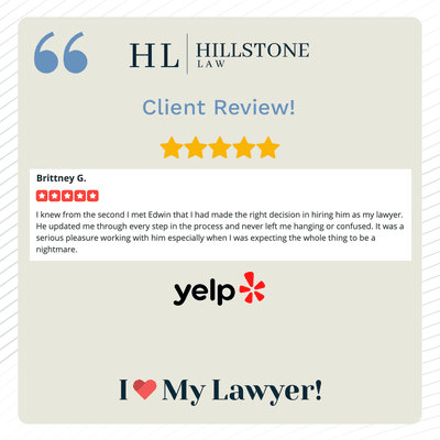 "I knew from the second I met Edwin that I had made the right decision in hiring him as my lawyer..." We  our clients!