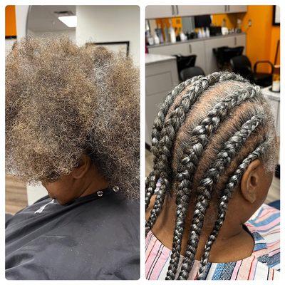 Wash, Basic Style with Added Braids by Jasmin!