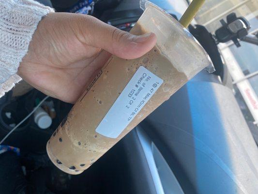 Mocha Ice Cream Coffee with Tapioca Delicious everyone needs to try this place!