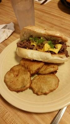 Philly cheese steak. With zucchini