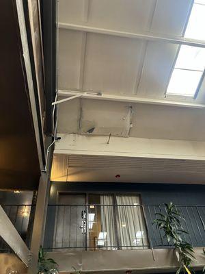 Ceiling falling down in the restaurant