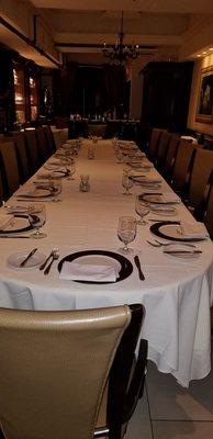 Available reservations for a private party in the wine room.  Also open for general dinning when available.