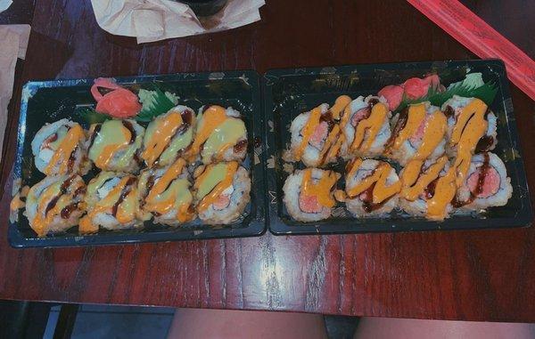 Athens roll, spicy tuna tempura roll