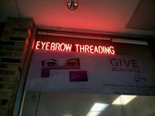 $8.00 threading per person.