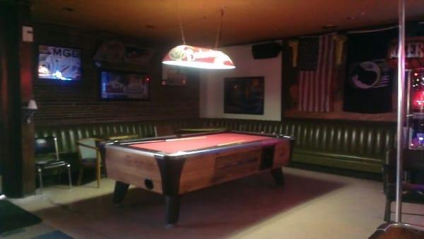 Pool table at the Gustine Club