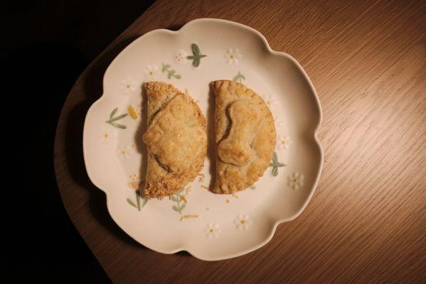 Snack pies  Pineapple with toasted coconut sprinkle  Peach Jam with Vanilla Glaze