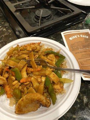 Kung Pao Chicken on fried rice