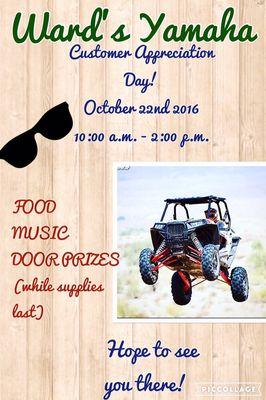 Customer Appreciation Day Saturday October 22nd from 10-2 with live music and giveaways and face painting!