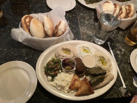 Basket of Pitas & Mediterranean Sampler