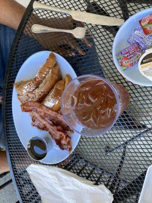 French toast with a side of bacon