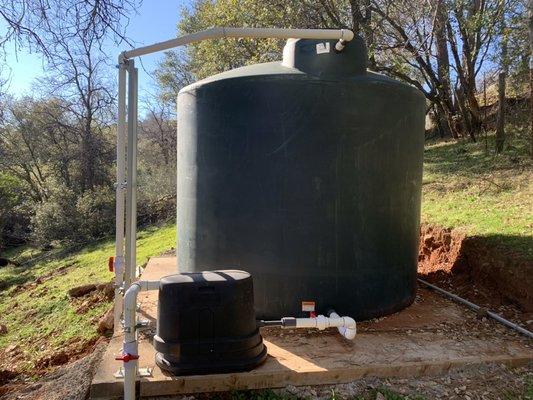 Water Storage tank installation.