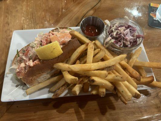 Lobster roll meal (With fries and homemade Cole slaw) was only $26!!