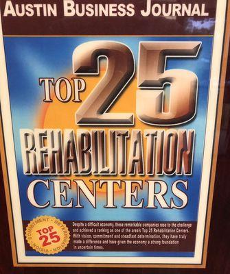 Top 25 Rehabilitation Clinic in Central Texas for over 20 years!