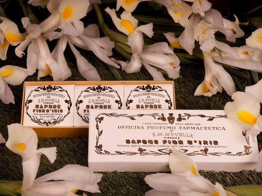 Iris Rhizome Soap Recommended for oily and impure skin. 
 https://buy.smnovella.com/sapone-scat-3p-fior-d-iris.html