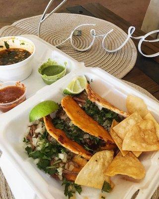 3 RED BIRRIA TACOS WITH CONSUME