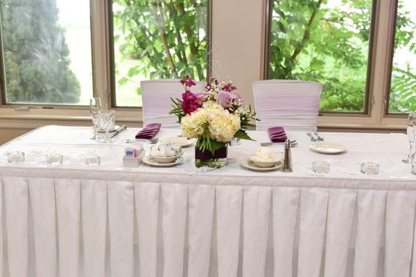 Sweetheart Table by the Tirrell Room (flowers by Barry's Florist)