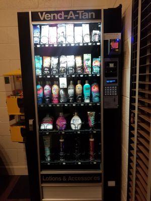 Very handy self service machine to get your tanning accessories