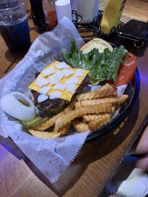 Burger and fries